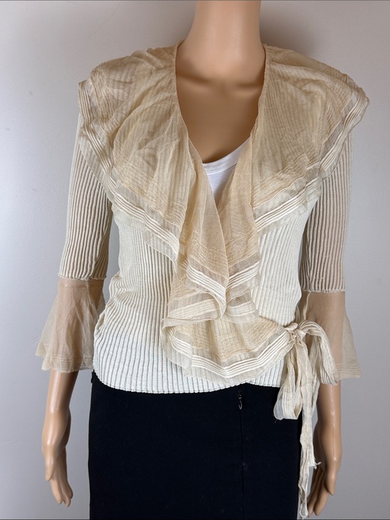 Jean Paul Gaultier Tops - Vintage Jean Paul Gaultier Beige Wrap Cardigan Top